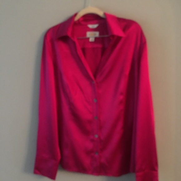 Talbots Tops - Talbots New Silk Fuschia blouse size 16